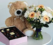 Flowers and Teddy