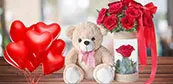 Flowers, Teddy and Balloons